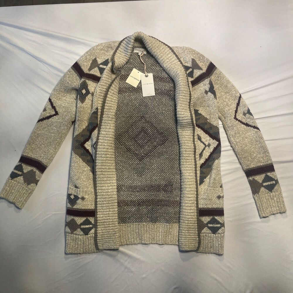 Vintage Lucky Brand Cardigan Open Sweater Women XS Southwestern